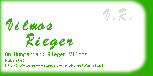 vilmos rieger business card